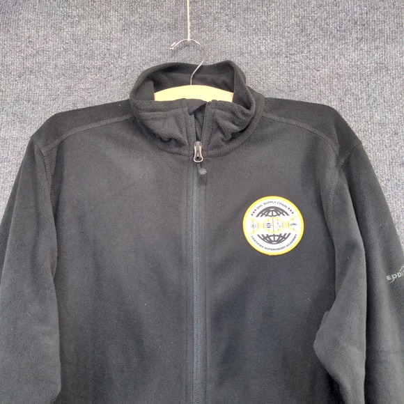 Eddie Bauer Men's Fleece Jacket Black Size M DHL Supervisory Academy Logo - Picture 6 of 13